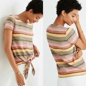 Madewell striped front tie knot tshirttexture and thread size small
